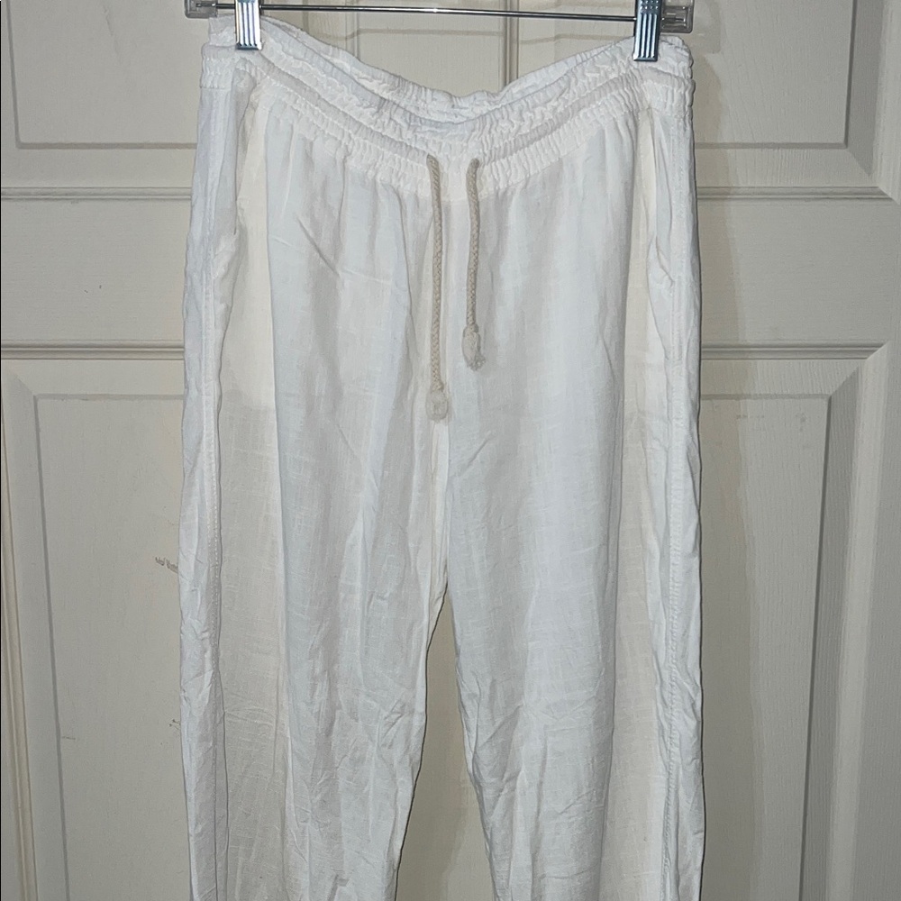 Angel Kiss Women's White Wide Leg Pants